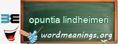 WordMeaning blackboard for opuntia lindheimeri